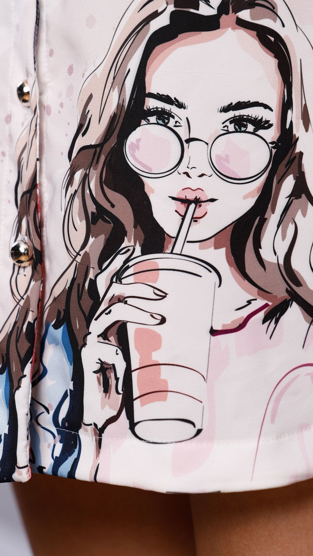 M74084 VESTIDO FALSO CHALIS ESTAMPADO MARFIL