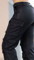 M74146 PANTALÓN BENGALINA CUERO NEGRO