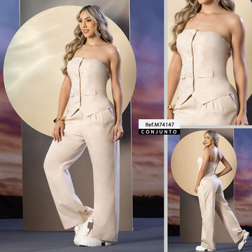 M74147 CONJUNTO LINO VERA CAMEL