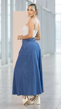 M74157 FALDA TENCEL PANDORATA AZUL