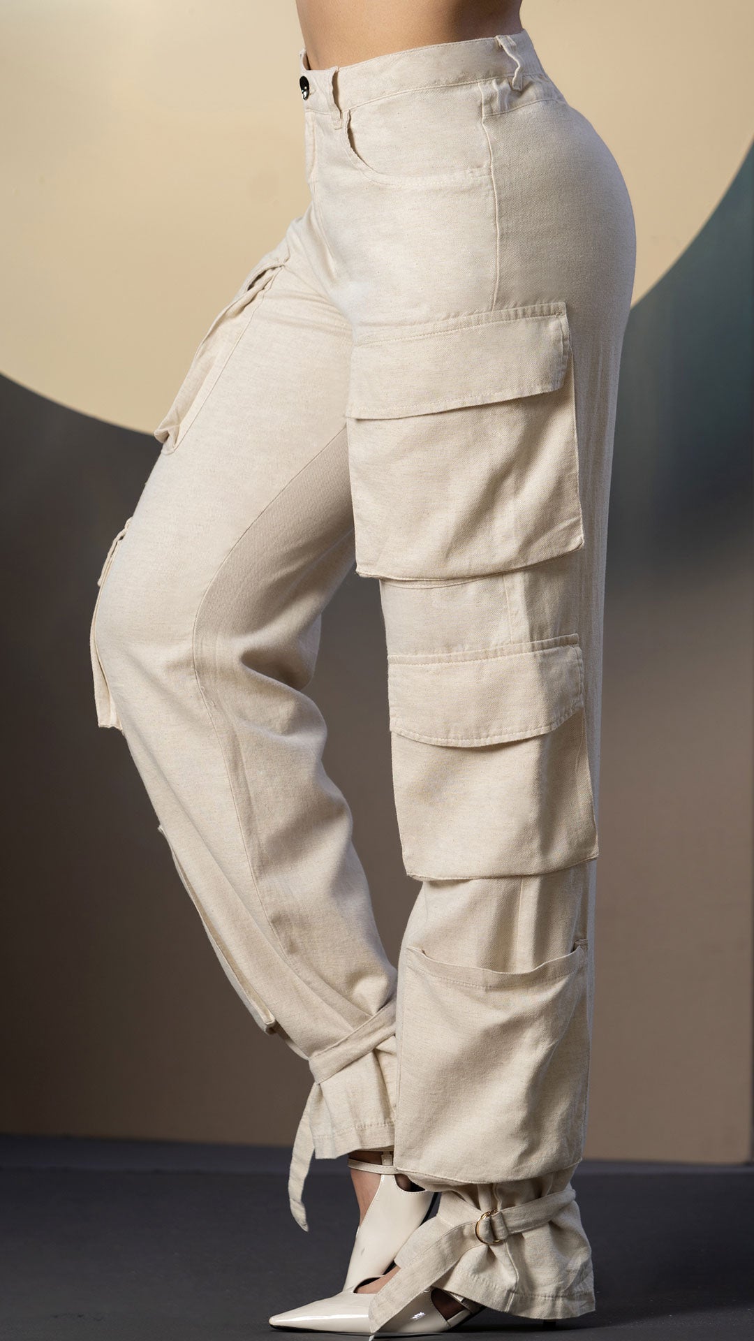 M74159 PANTALÓN LINO APT CAMEL