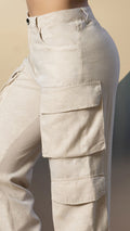 M74159 PANTALÓN LINO APT CAMEL
