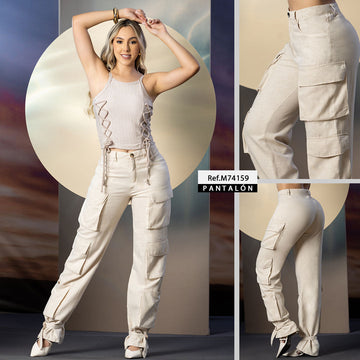 M74159 PANTALÓN LINO APT CAMEL