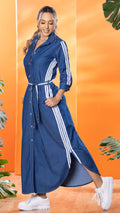 M74201 VESTIDO INDIGO AZUL