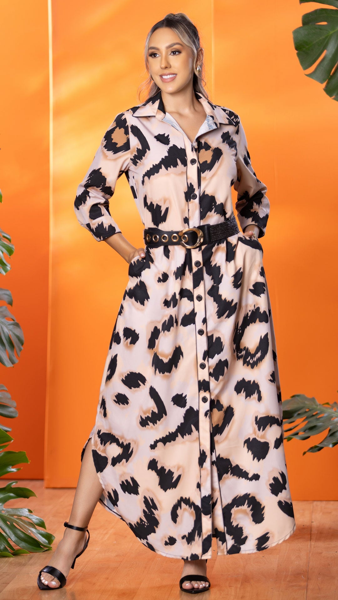 M74210 VESTIDO FALSO CHALIS CAMEL