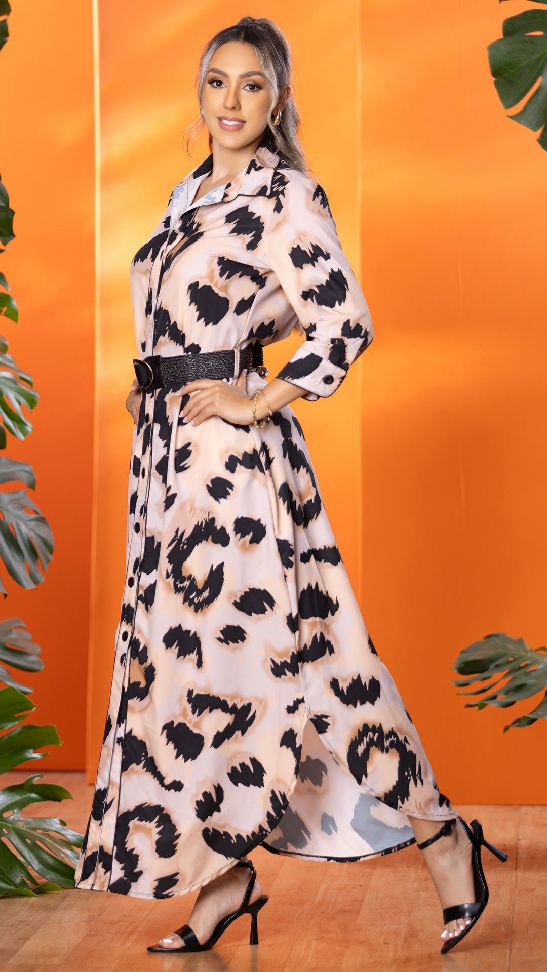 M74210 VESTIDO FALSO CHALIS CAMEL