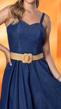 M74228 VESTIDO CHAMBRAY AZUL