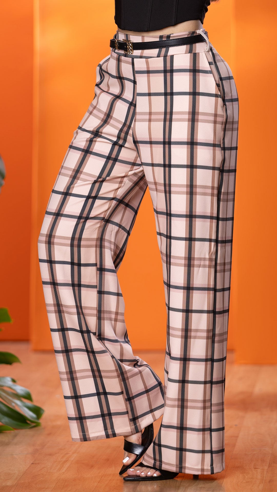 M74232 PANTALÓN NOCHES DE VIENA CUADROS ESTAMPADO