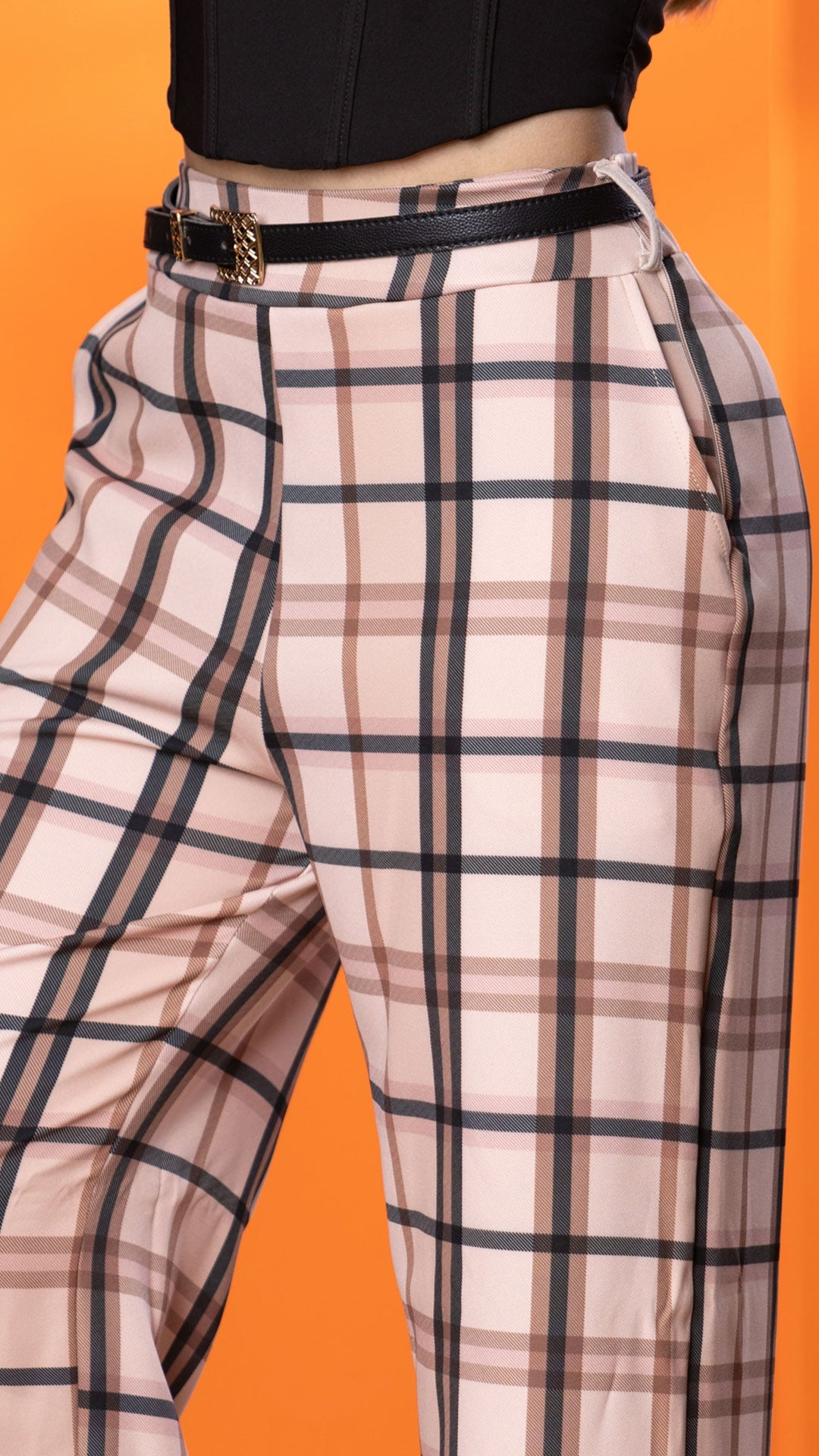 M74232 PANTALÓN NOCHES DE VIENA CUADROS ESTAMPADO