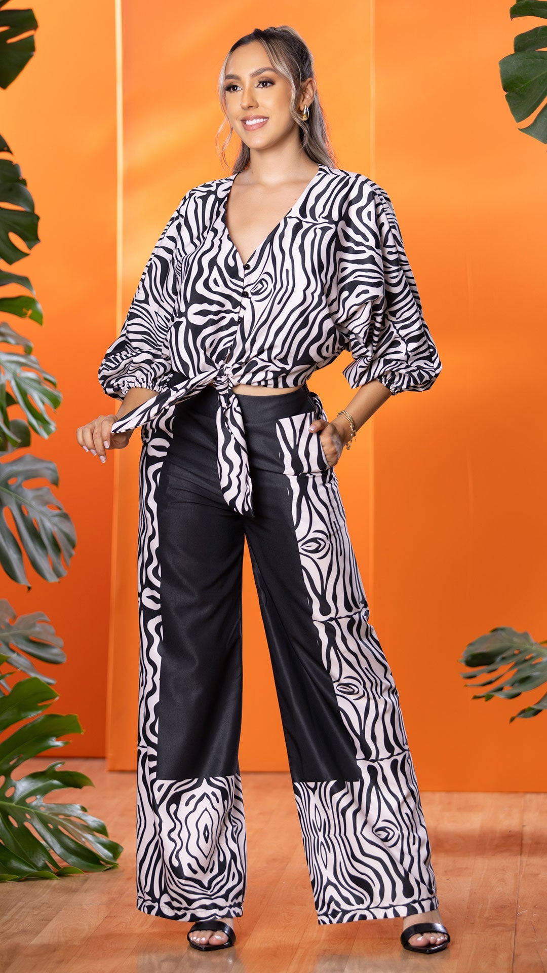 M74234 CONJUNTO FALSO CHALIS ESTAMPADO