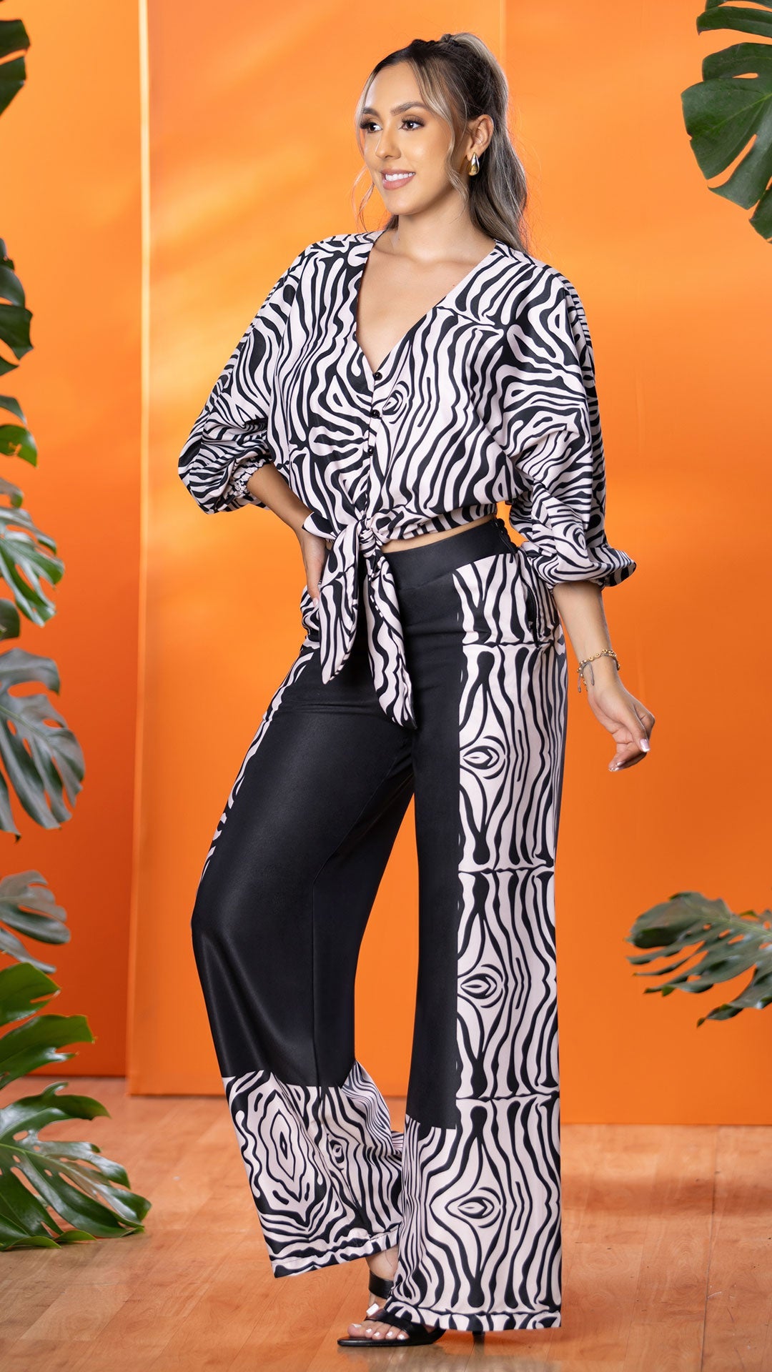 M74234 CONJUNTO FALSO CHALIS ESTAMPADO