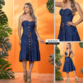 M74239 VESTIDO CHAMBRAY AZUL