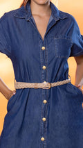 M74243 VESTIDO CHAMBRAY AZUL