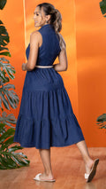 M74247 VESTIDO CHAMBRAY AZUL