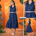 M74247 VESTIDO CHAMBRAY AZUL