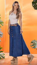 M74248 FALDA CHAMBRAY AZUL