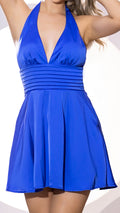 M74254 VESTIDO SATIN AZUL