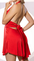 M74254 VESTIDO SATIN ROJO