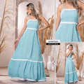 M74255 VESTIDO CHALIS FONDO ENTERO VERDE MENTA