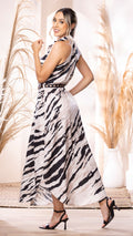 M74260 VESTIDO FALSO CHALIS ESTAMPADO CAMEL