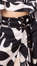M74266 CONJUNTO FALSO CHALIS ESTAMPADO MARFIL/NEGRO