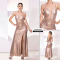 M74267 VESTIDO NIGHT FOIL POLIESTER ORO ROSA