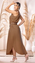 M74280 VESTIDO POPELINA CAFE