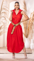 M74280 VESTIDO POPELINA ROJO