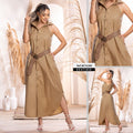 M74280 VESTIDO POPELINA CAMEL