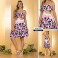 M74342 VESTIDO FALSO CHALIS ESTAMPADO ROSA