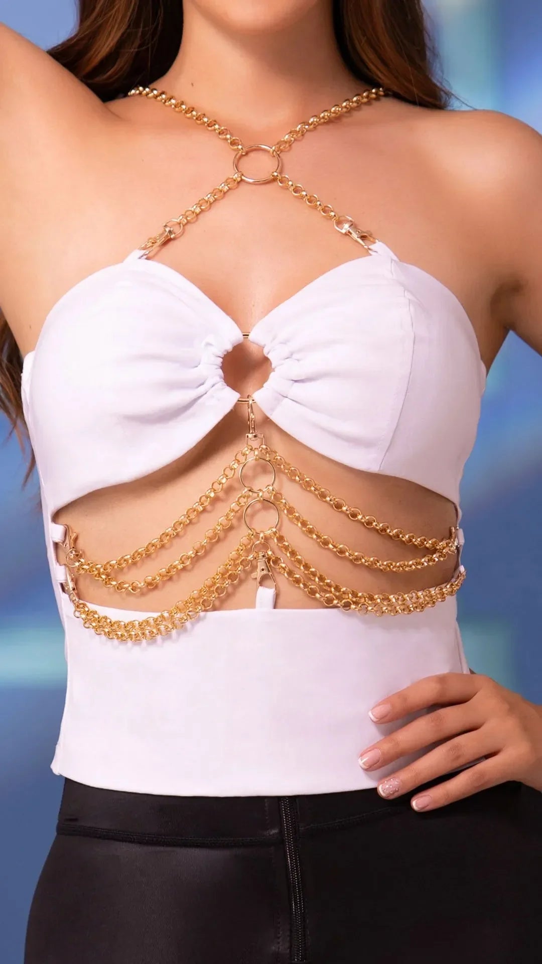 Y3559 BLUSA BENGALINA BLANCO