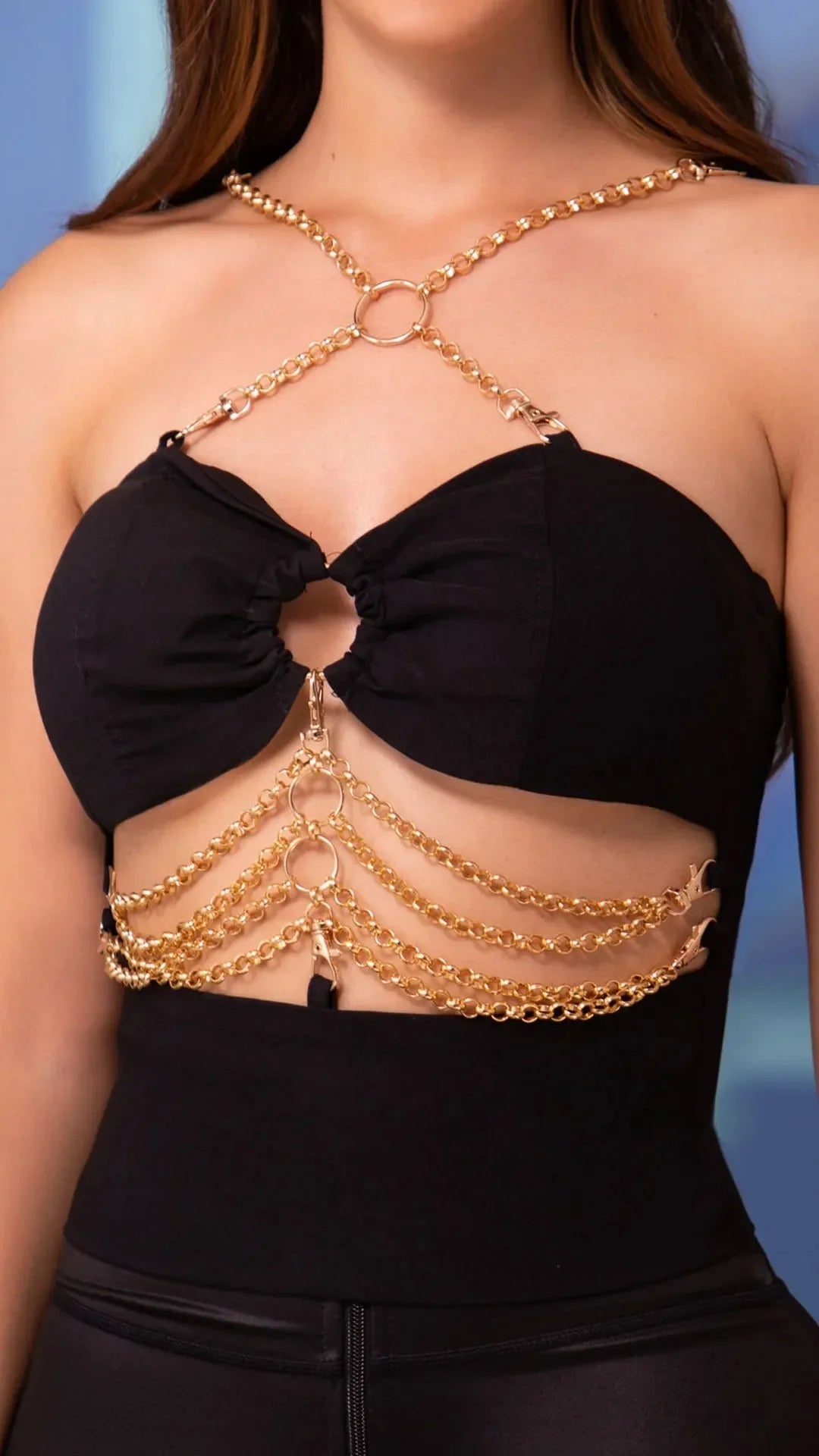 Y3559 BLUSA BENGALINA NEGRO