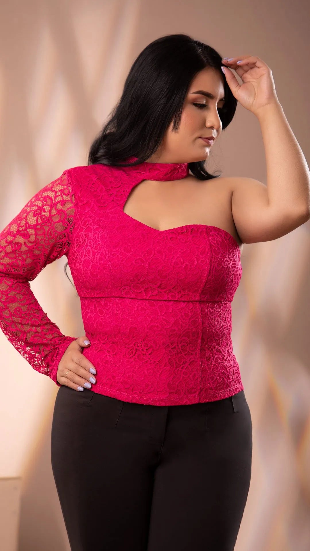 Y3563 BLUSA BENGALINA FUCSIA