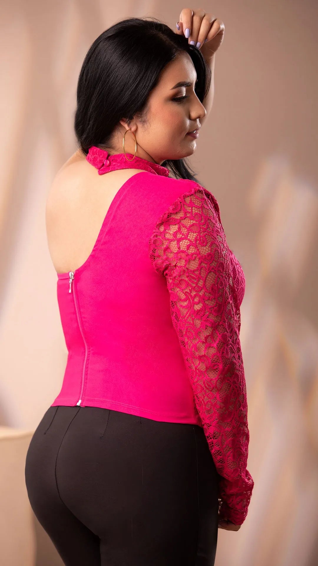 Y3563 BLUSA BENGALINA FUCSIA