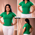 Y3564 BLUSA RIB 4X4 VERDE