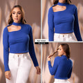 Y3565 BLUSA RIB NOELLE AZUL REY