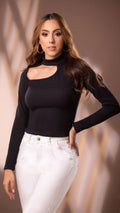 Y3565 BLUSA RIB NOELLE NEGRO