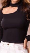 Y3565 BLUSA RIB NOELLE NEGRO