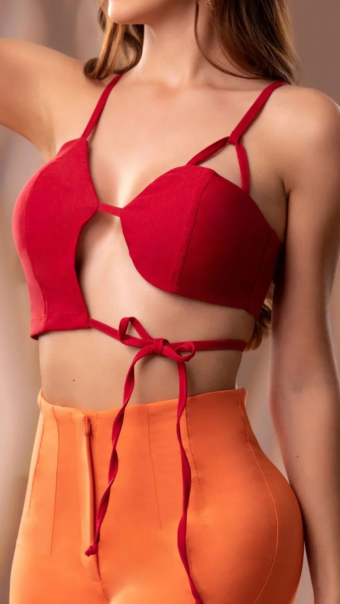 Y3572 BLUSA BENGALINA ROJO