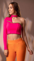 Y3587 BLUSA PUNTI ROMA FUCSIA
