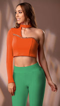 Y3587 BLUSA PUNTI ROMA NARANJA