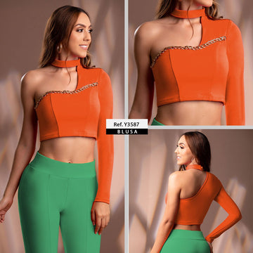 Y3587 BLUSA PUNTI ROMA NARANJA
