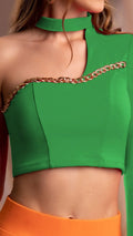 Y3587 BLUSA PUNTI ROMA VERDE