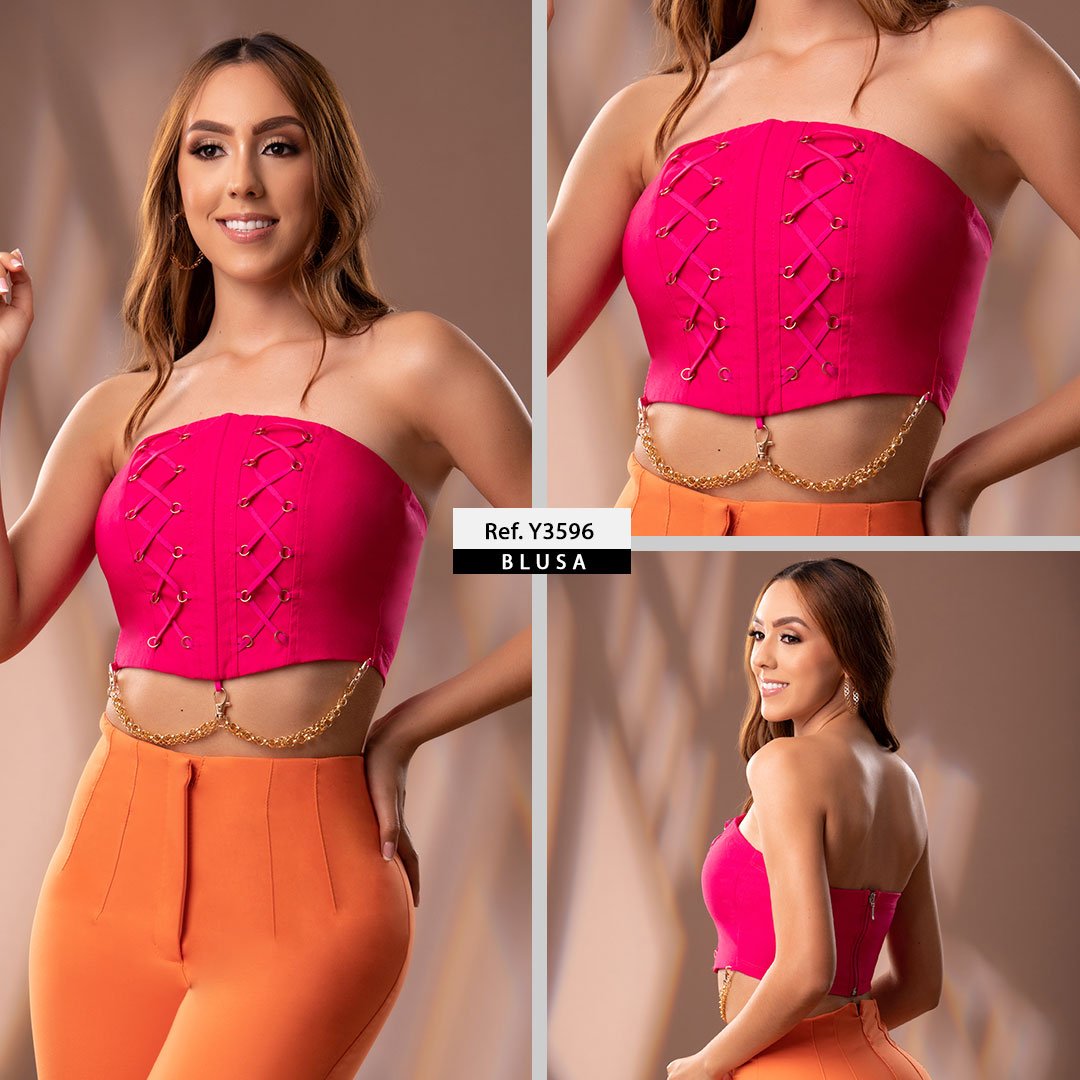 Y3596 BLUSA BENGALINA FUCSIA