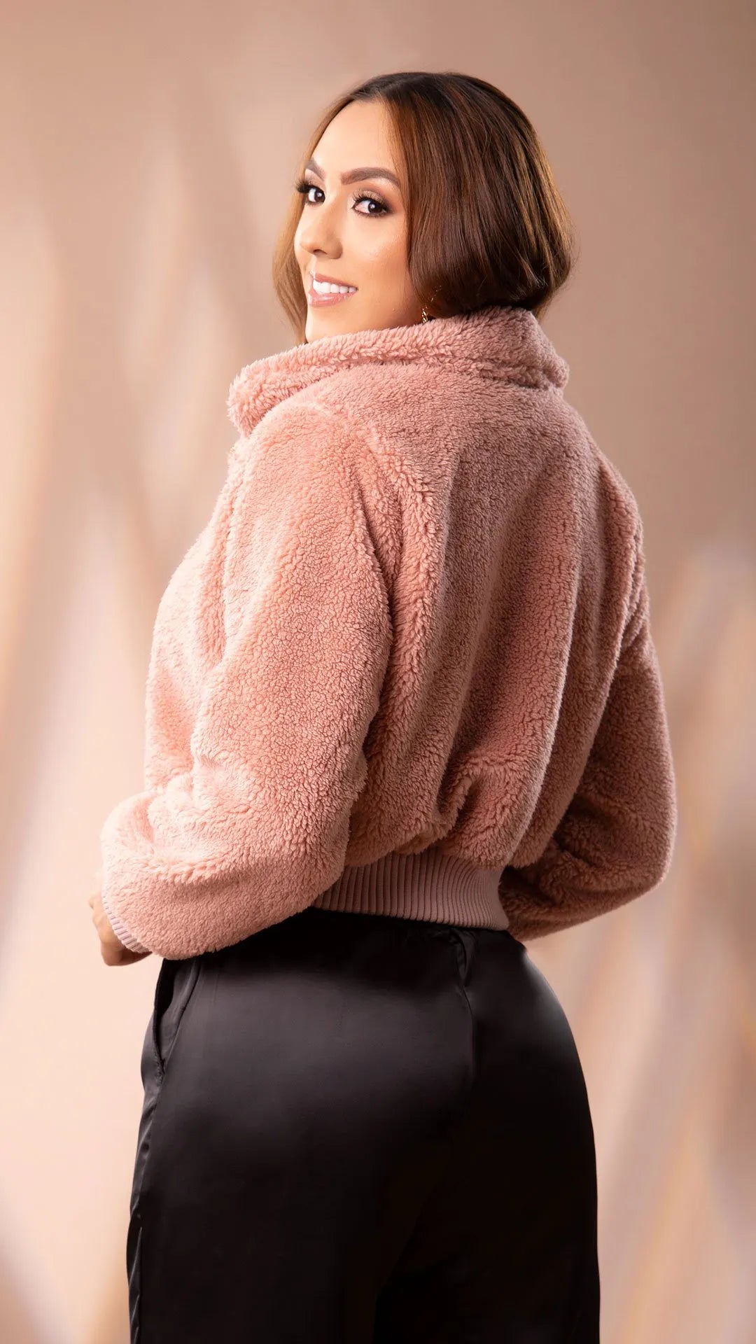 Y3599 CHAQUETA PELUCHE  ROSADO