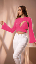 Y3601 BLUSA RIB FUCSIA