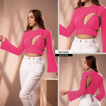 Y3601 BLUSA RIB FUCSIA