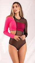 Y3618 BODY RIB Y MAYA TEX NEGRA FUCSIA
