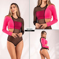 Y3618 BODY RIB Y MAYA TEX NEGRA FUCSIA