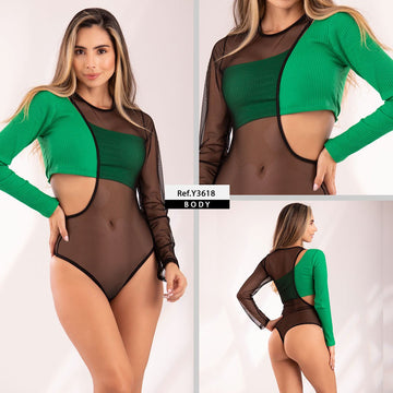 Y3618 BODY RIB Y MAYA TEX NEGRA VERDE